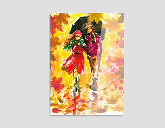 PINTURA DE PAREJA EN OTOÑO